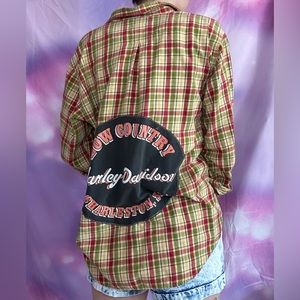 Reworked upcycled Harley Davidson Abercrombie and fitch flannel